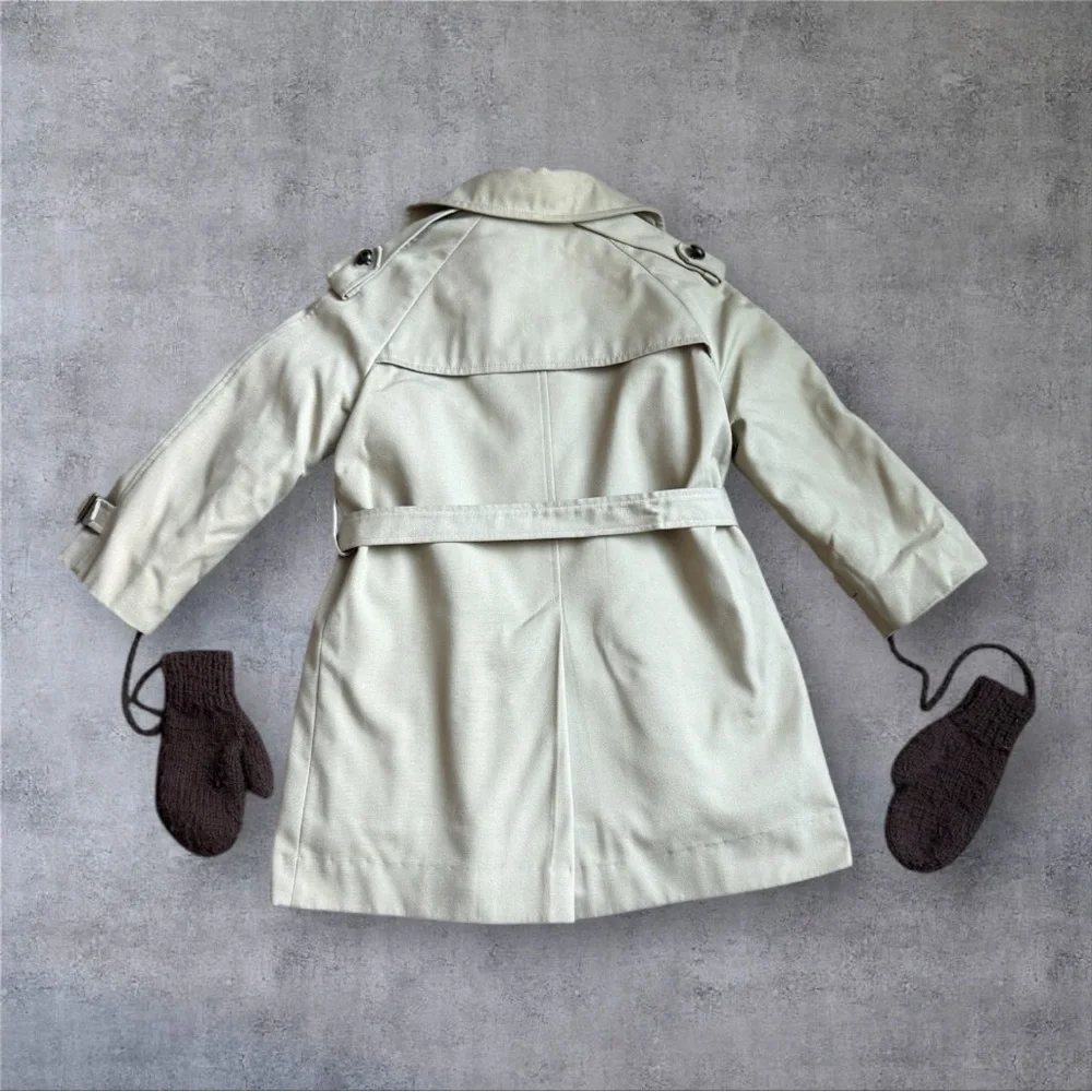 Vintage Childs “Fieldston Clothes” Double-Breasted Trench Coat w/Corded Mittens